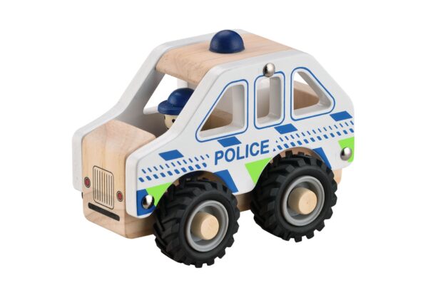 Magni Politi træbil med gummihjul